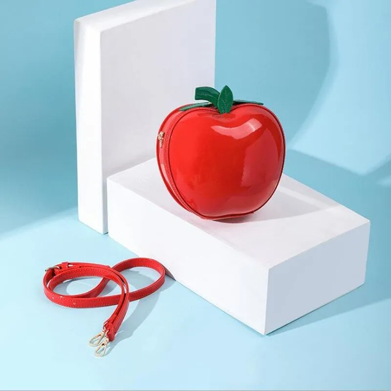Apple-Shaped Crossbody Shoulder Bag