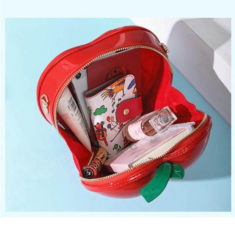 Apple-Shaped Crossbody Shoulder Bag