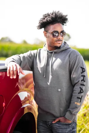 Ariat Rebar Graphic Hoodie for Men in Dark Grey Heather | 10051976-GREYHEATHER