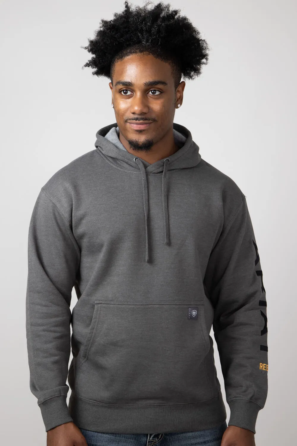 Ariat Rebar Graphic Hoodie for Men in Dark Grey Heather | 10051976-GREYHEATHER