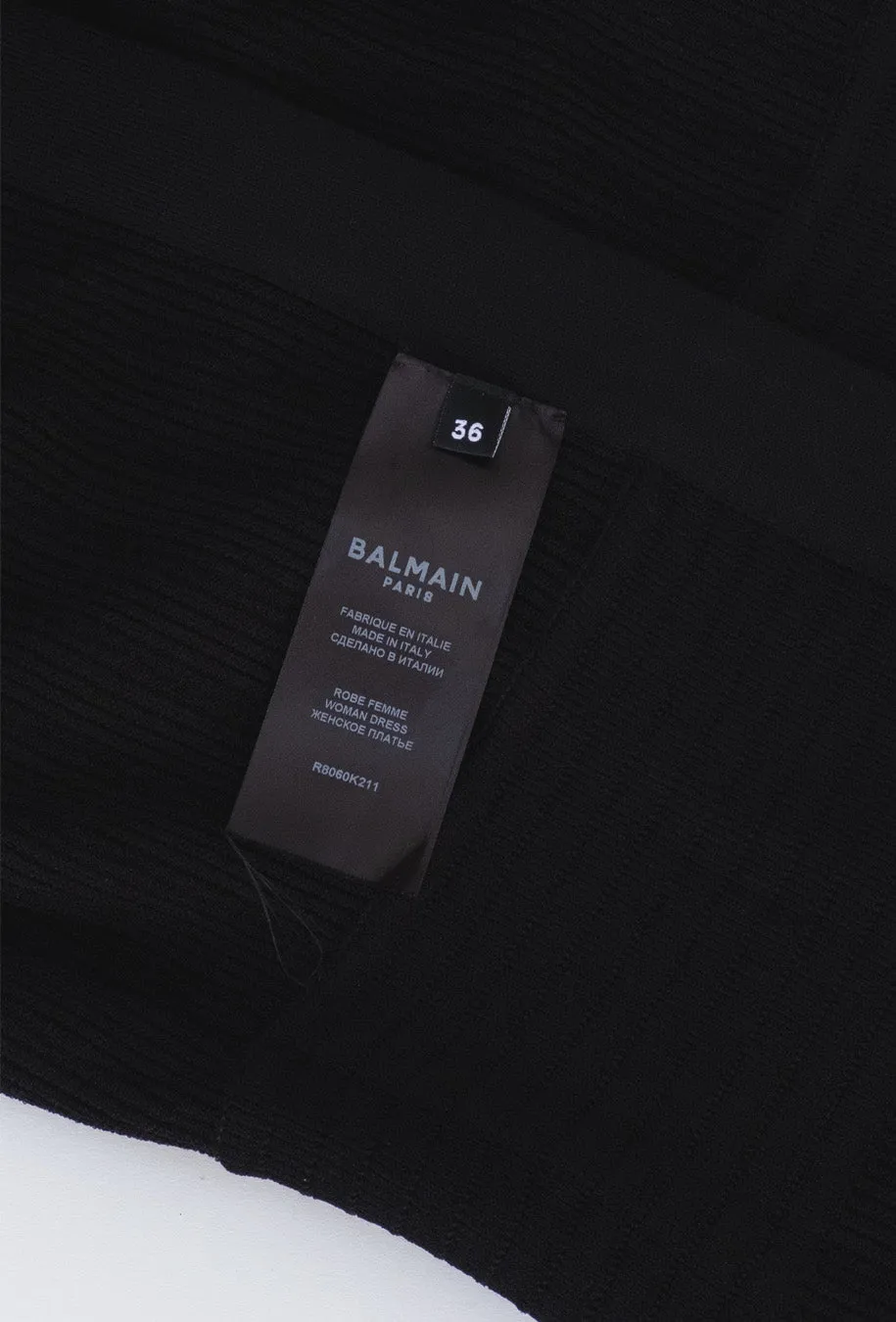 Balmain Black Button Mini Dress