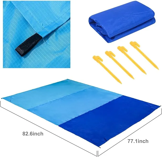 Beach Blanket Sandproof,Large Size 78"x82"Sand Free Outdoor Picnic Blankets Waterproof Lightweight sandproof Mat for 4-6 Adults Travel Party Sports Camping Hiking (red)