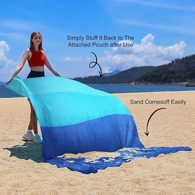Beach Blanket Sandproof,Large Size 78"x82"Sand Free Outdoor Picnic Blankets Waterproof Lightweight sandproof Mat for 4-6 Adults Travel Party Sports Camping Hiking (red)