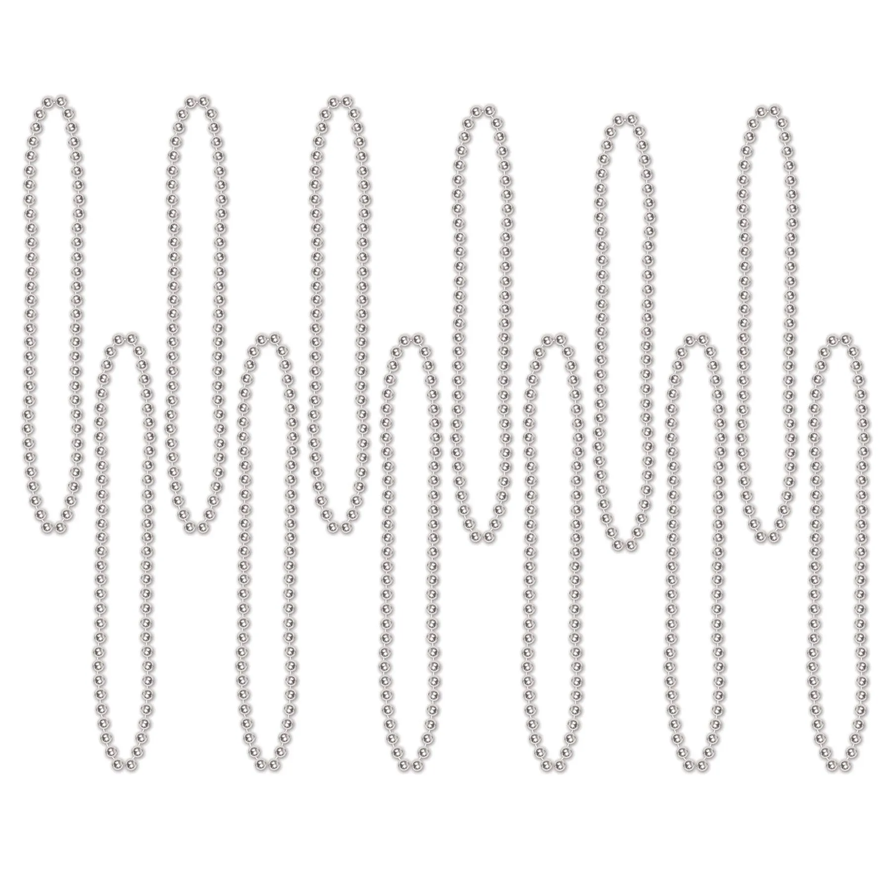 Beistle Silver Party Beads (12/pkg) - Party Supply Decoration for General Occasion