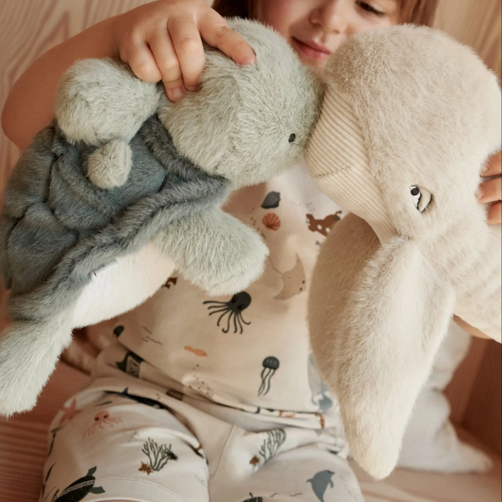 Berto & Baby Plush Turtle Teddy (Faune Green)