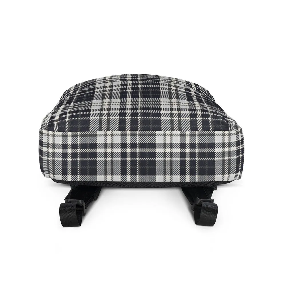 Black & White Tartan - Sustainably Made Backpack