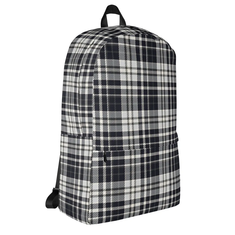 Black & White Tartan - Sustainably Made Backpack