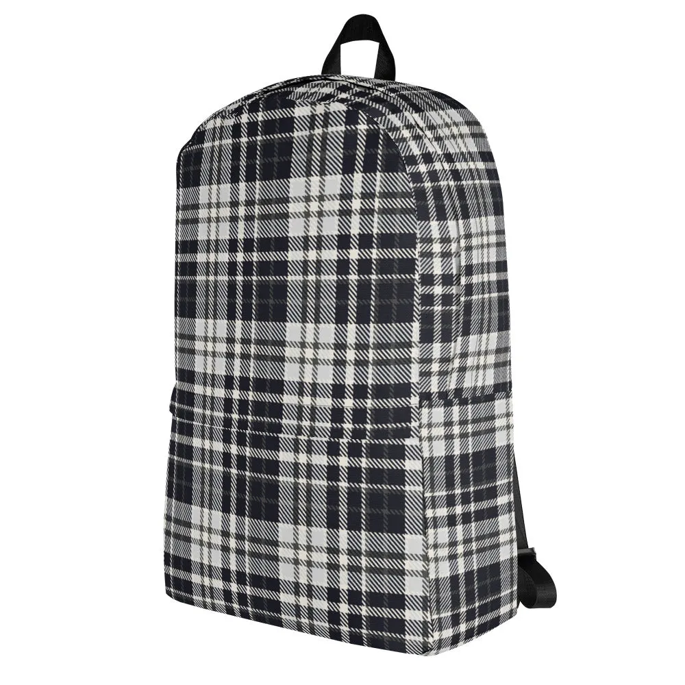 Black & White Tartan - Sustainably Made Backpack