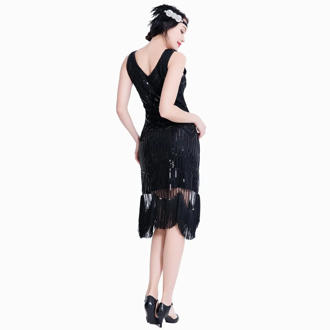 Black Gatsby Dress Flapper-style Party 1920s |JaosWish