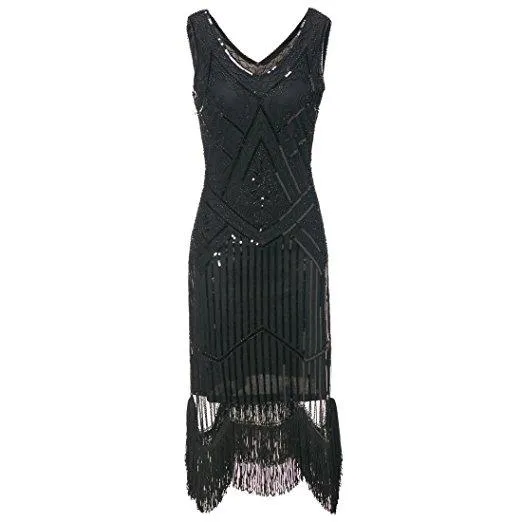 Black Gatsby Dress Flapper-style Party 1920s |JaosWish