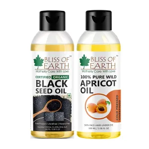 Black Seed Oil (Kalonji Oil)   Wildcrafted Himalayan Apricot Oil (Pack of 2x100ml)