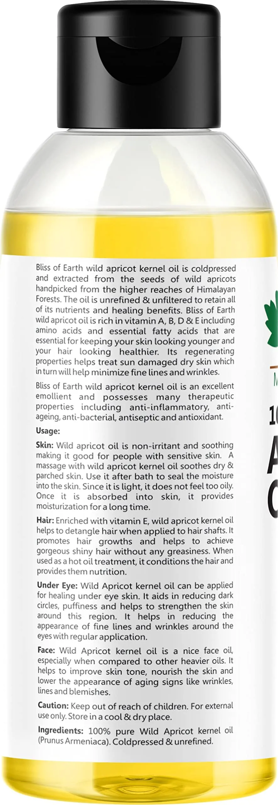 Black Seed Oil (Kalonji Oil)   Wildcrafted Himalayan Apricot Oil (Pack of 2x100ml)
