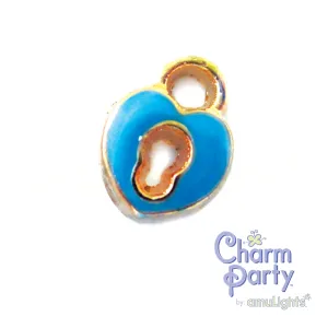 Blue Heart Lock Charm