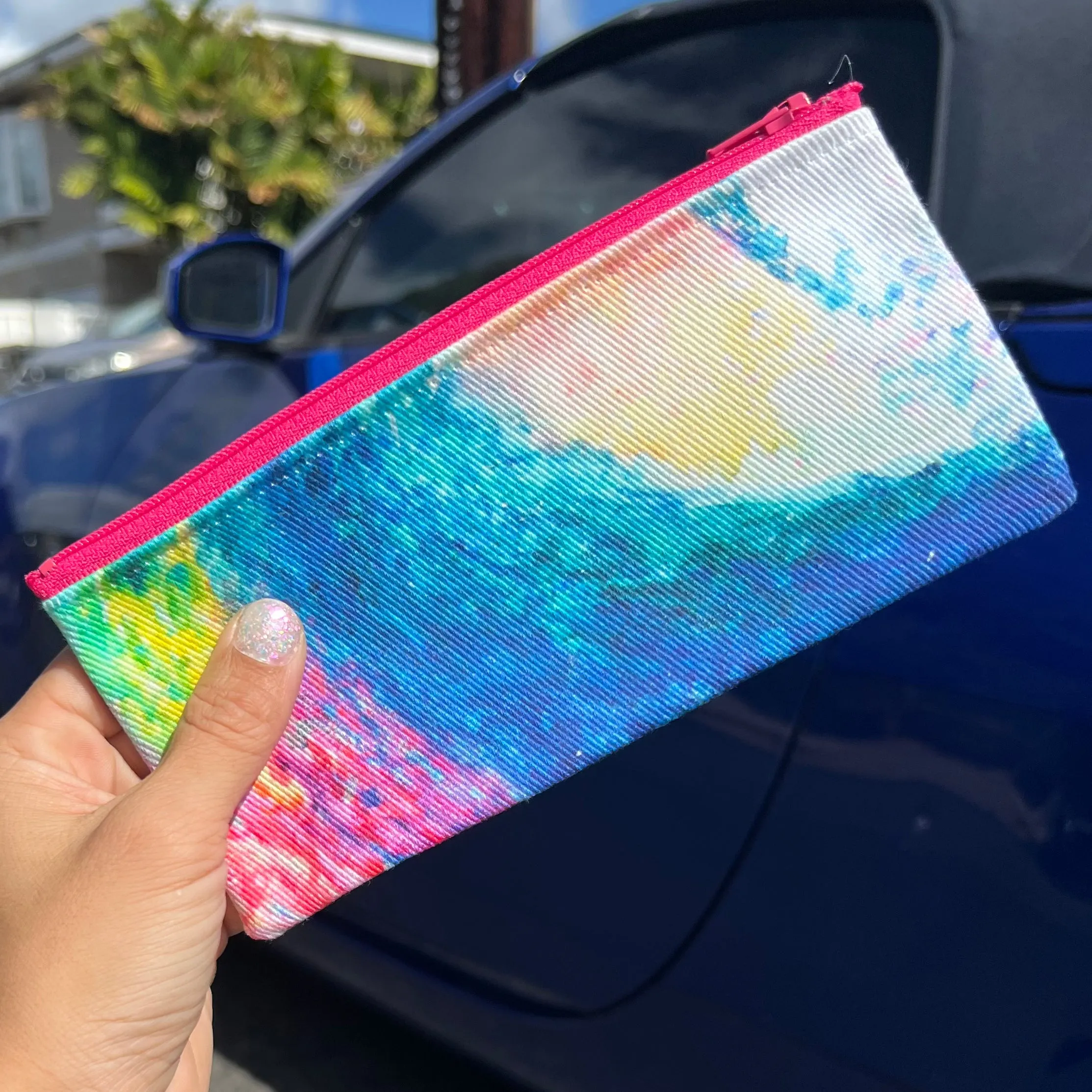 Blue Hibiscus Sunglasses Pouch