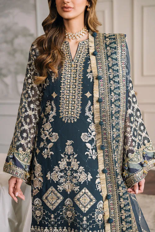 Blue Pakistani Party Dress in Kameez Trouser Style