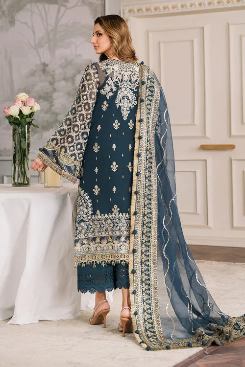 Blue Pakistani Party Dress in Kameez Trouser Style