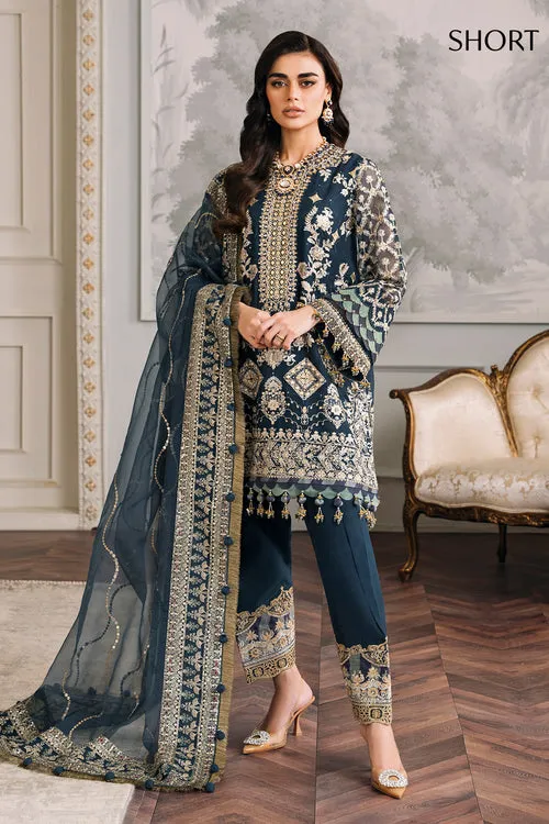 Blue Pakistani Party Dress in Kameez Trouser Style