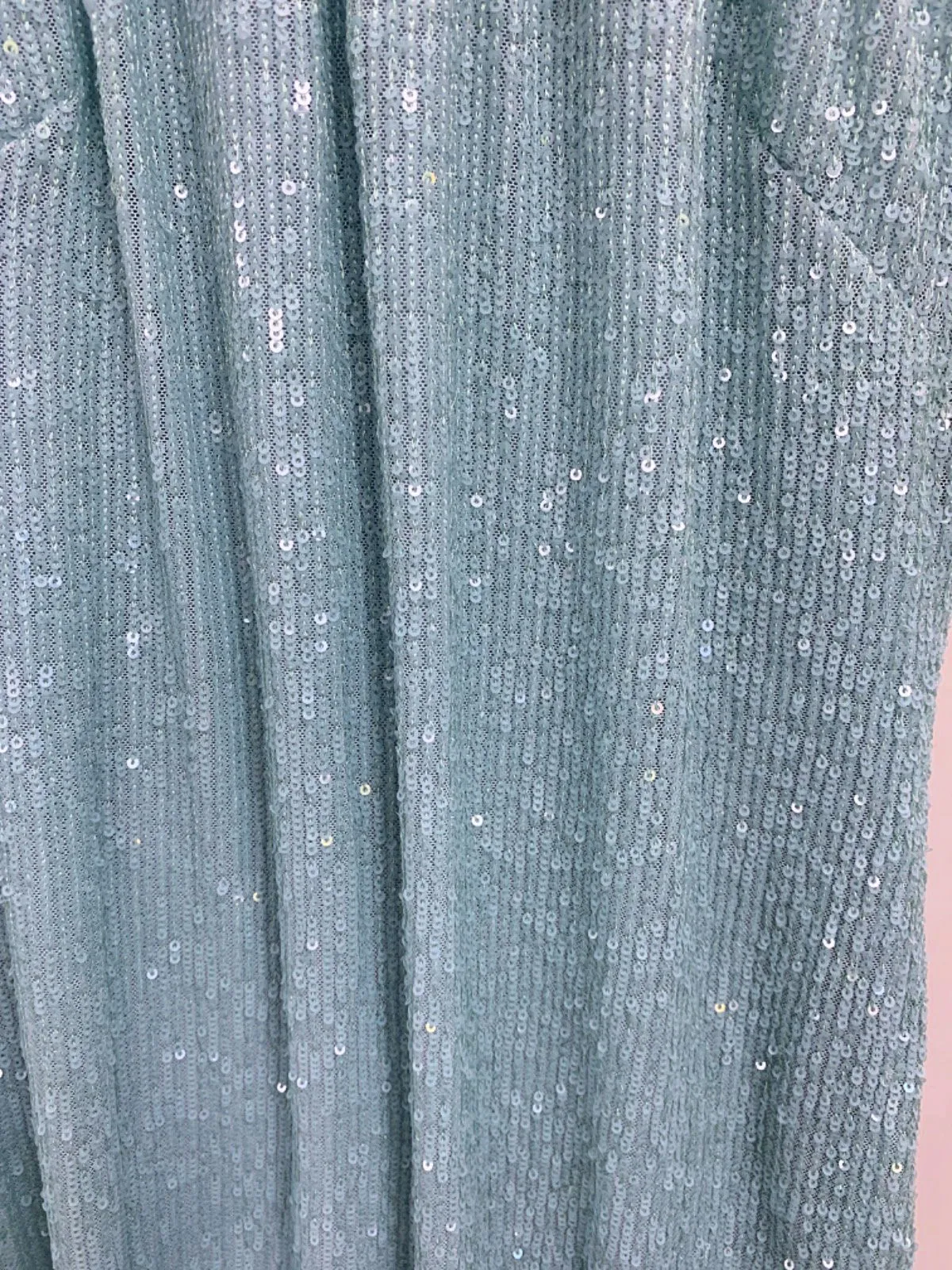 Blue Sequin Halter Neck Dress UK 14