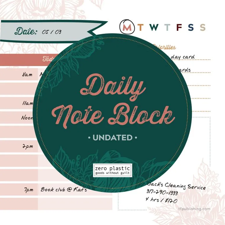 Boho Daily Note Block Desktop