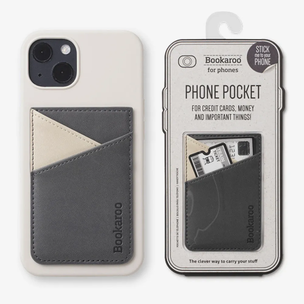 BOOKAROO PHONE POCKET - CHARCOAL