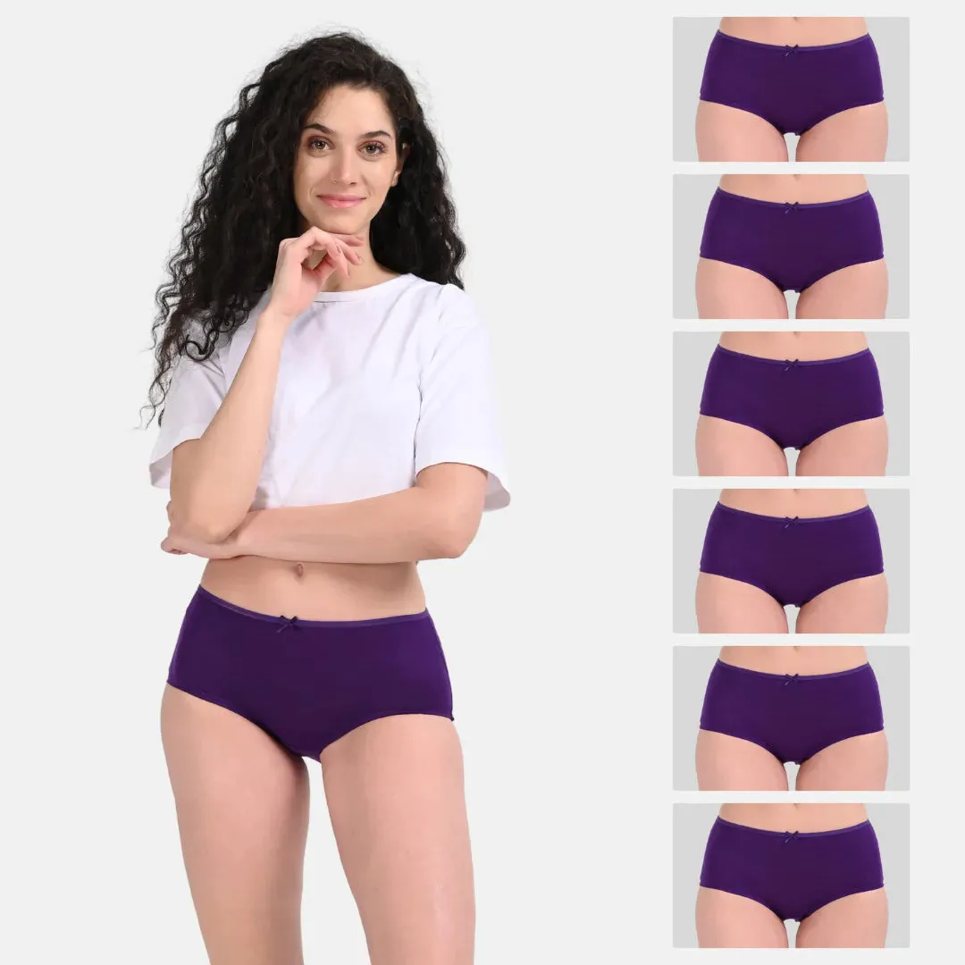 BrZee Hipsters | Lightweight Cotton-Elastane Fabric  | Super Stretchy For Comfort | No Visible Panty Lines | Pack Of 6