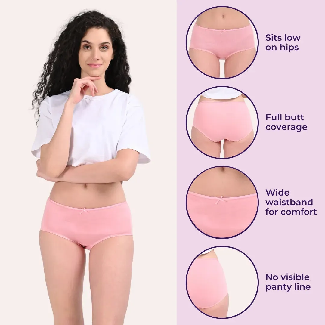 BrZee Hipsters | Lightweight Cotton-Elastane Fabric  | Super Stretchy For Comfort | No Visible Panty Lines | Pack Of 6