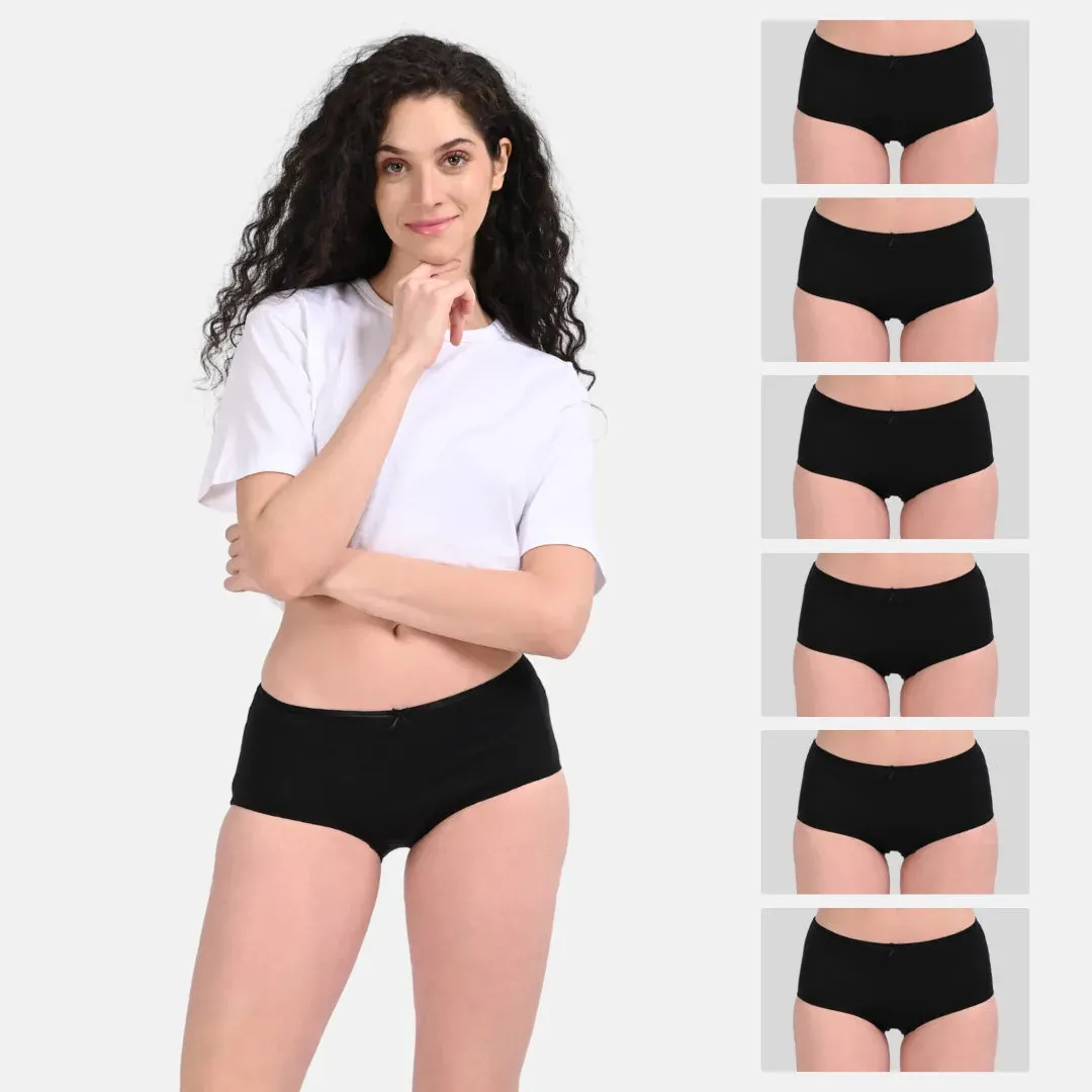 BrZee Hipsters | Lightweight Cotton-Elastane Fabric  | Super Stretchy For Comfort | No Visible Panty Lines | Pack Of 6