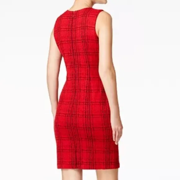 Calvin Klein Plaid Sheath Dress Size 8P New