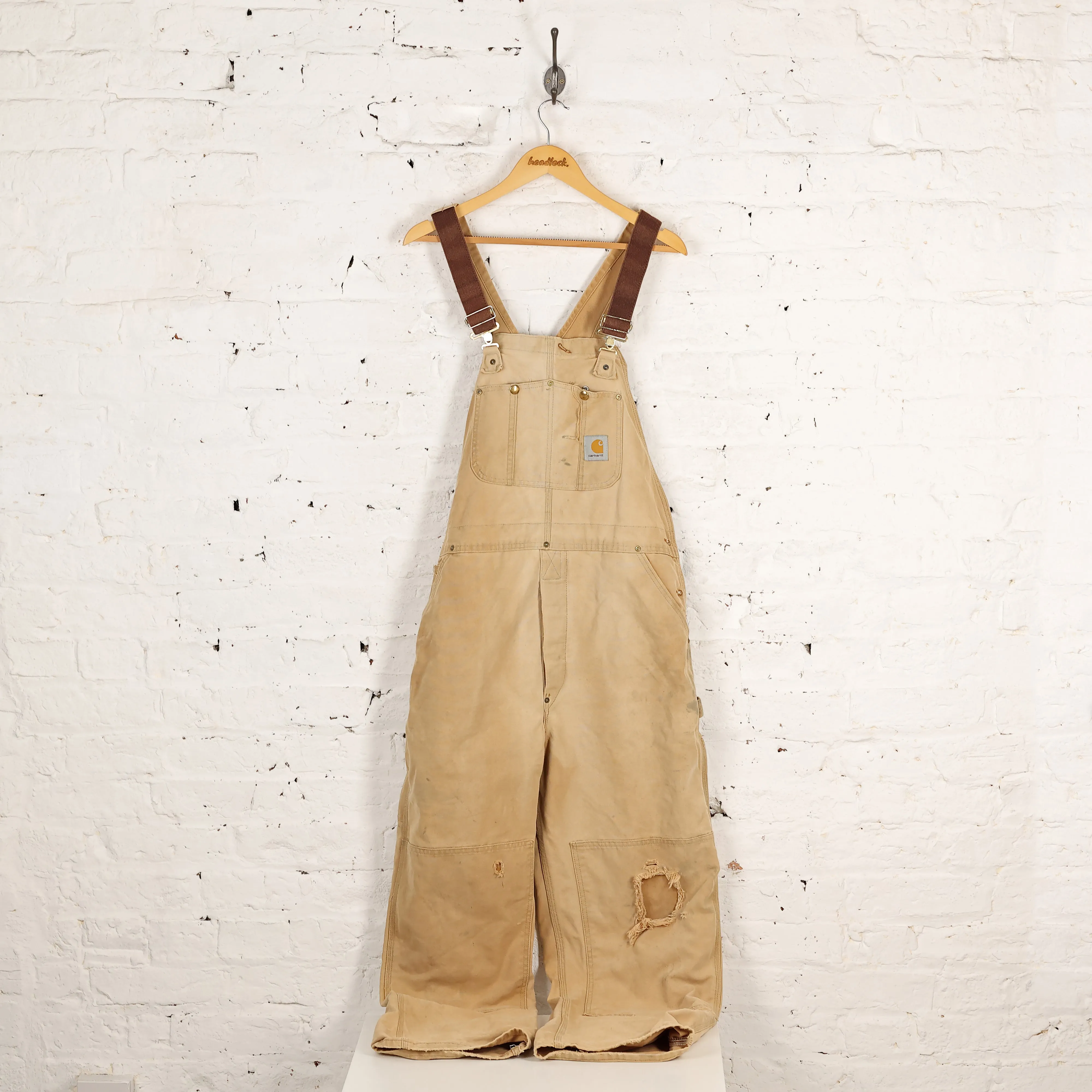 Carhartt Work Double Knee Dungarees - Beige - XXL