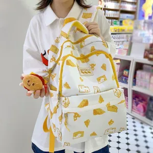 Cartoon Print Women's Backpack for Laptops, Travel and School