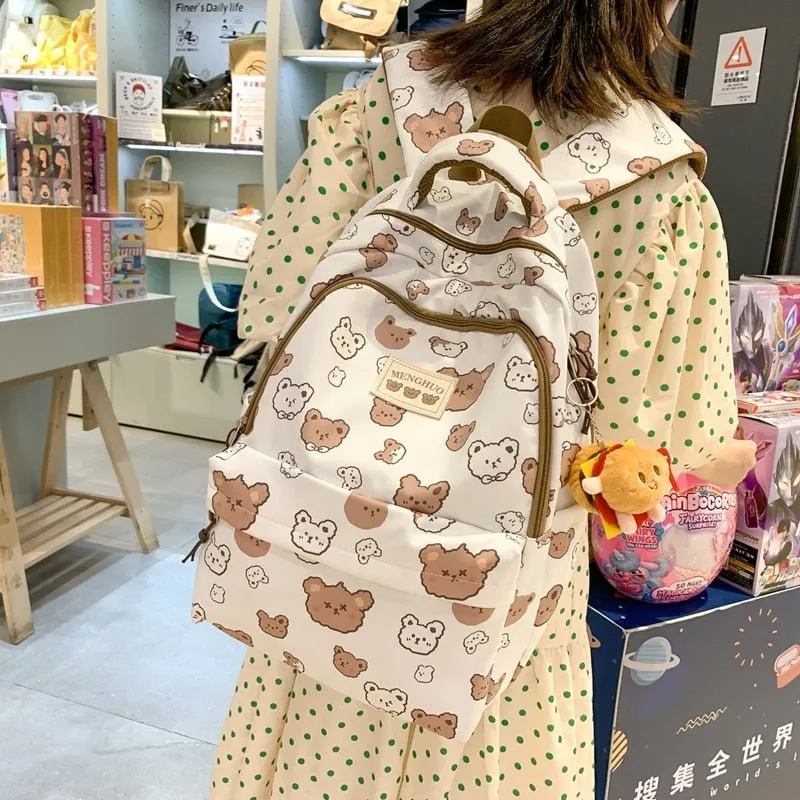 Cartoon Print Women's Backpack for Laptops, Travel and School
