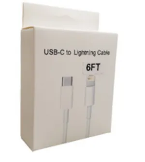 Cell Phone Accessories, HQ Lightning-to-C Cable in Box, 6ft