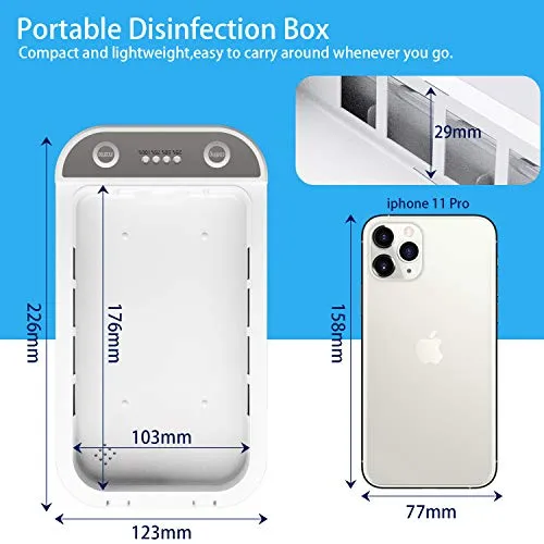 Cell Phone Cleaner,Portable Smart Phone Cleaner Aromatherapy Function Disinfector Phone Cleaner Box Cleaning Device for All Cellphone Toothbrush