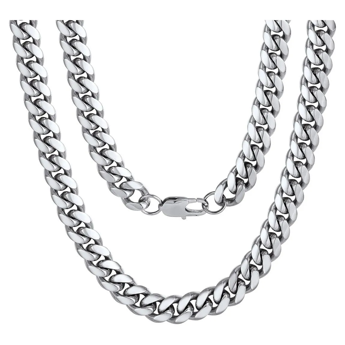ChainsPro Hip Hop Men Necklace Curb Cuban Chains 20inch 10MM Neck Chain Mens Gifts for Mens