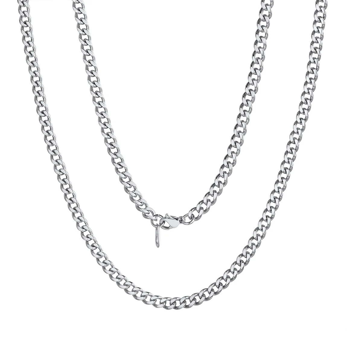 ChainsPro Men's Stainless Steel Chain Rapper Necklace 4.8mm 20 inch Costume Hip Hop Jewelry Mens Gifts