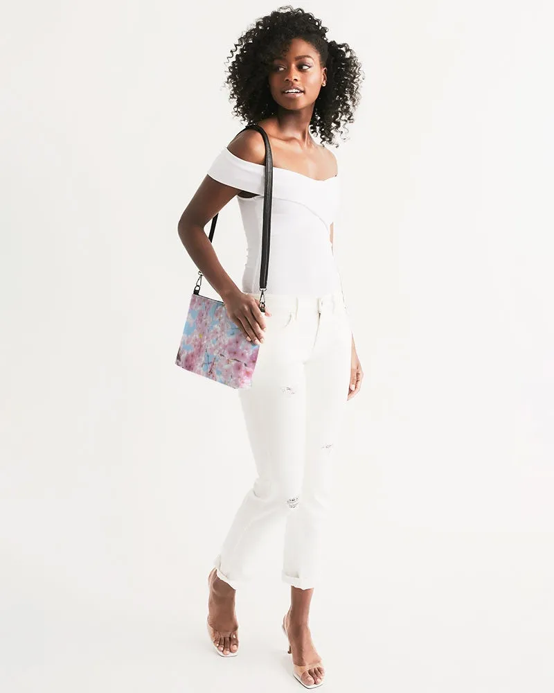 Cherry Blossom Sky Vegan Leather Daily Zip Pouch