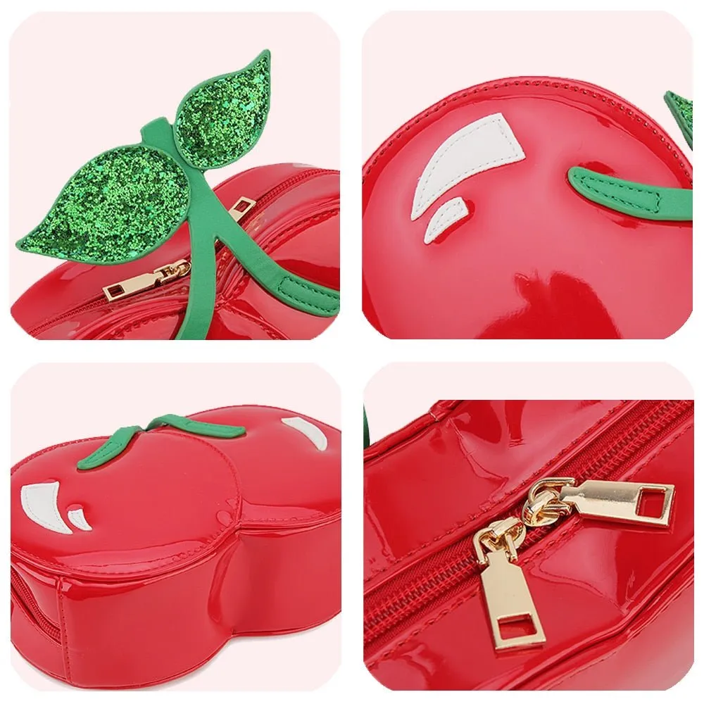 Cherry Shape Crossbody Shoulder Bag, PU Leather