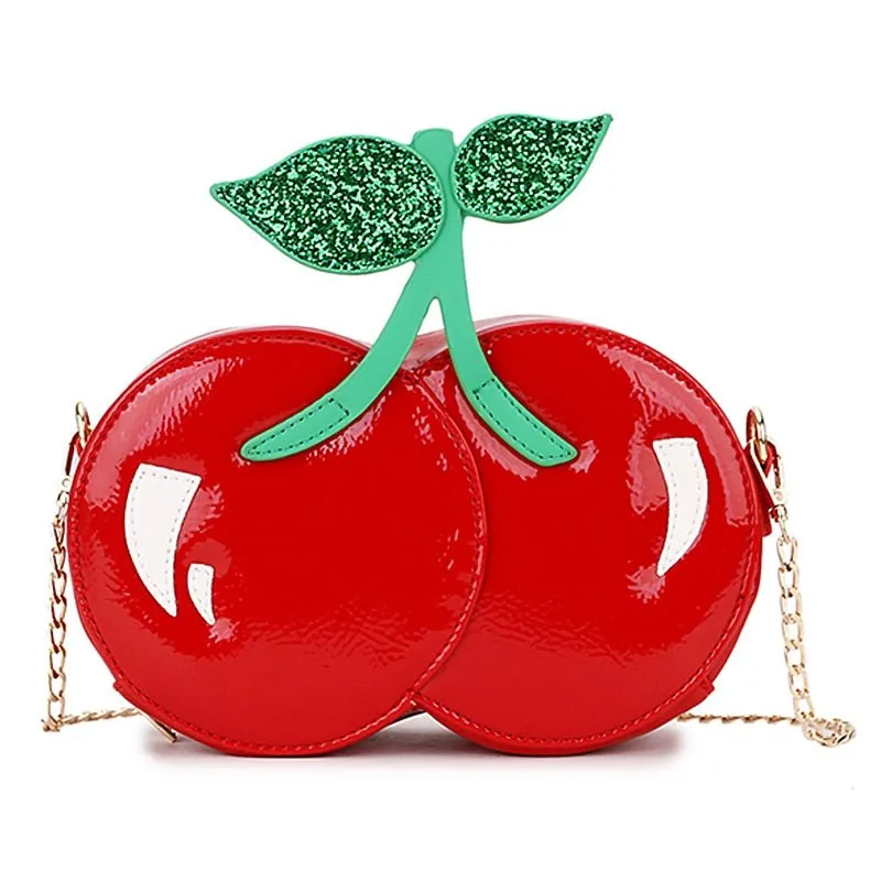 Cherry Shape Crossbody Shoulder Bag, PU Leather