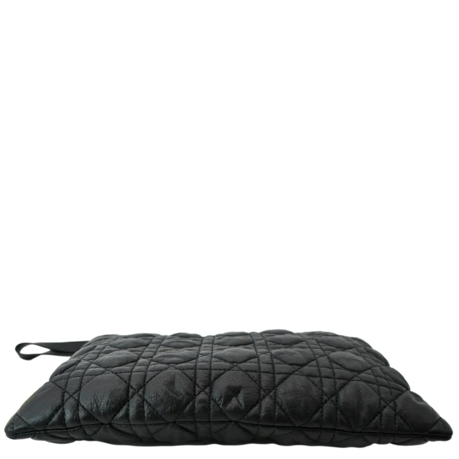 CHRISTIAN DIOR Caro Daily Cannage Calfskin Zipped Pouch Black