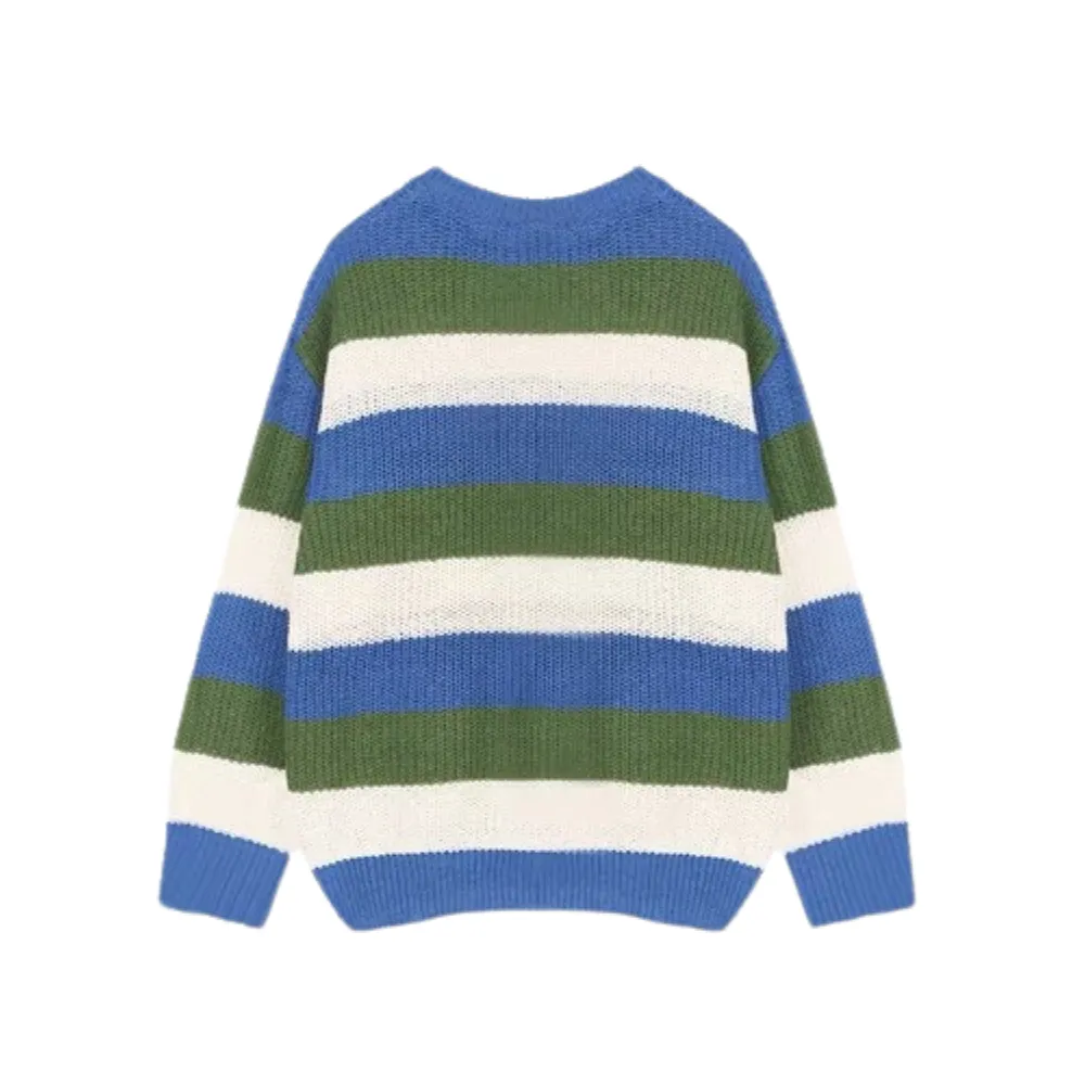 “Color-blocking stripes” Sweater