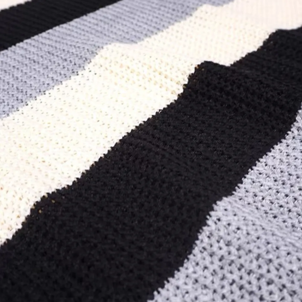 “Color-blocking stripes” Sweater