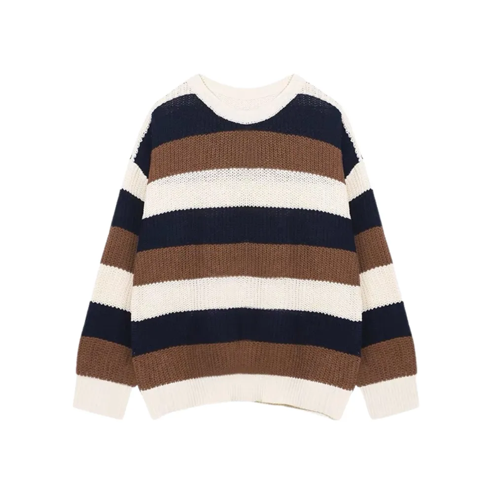 “Color-blocking stripes” Sweater