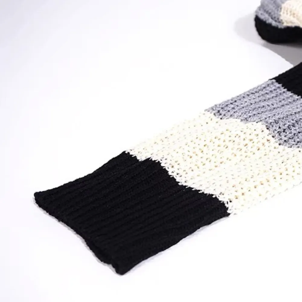 “Color-blocking stripes” Sweater