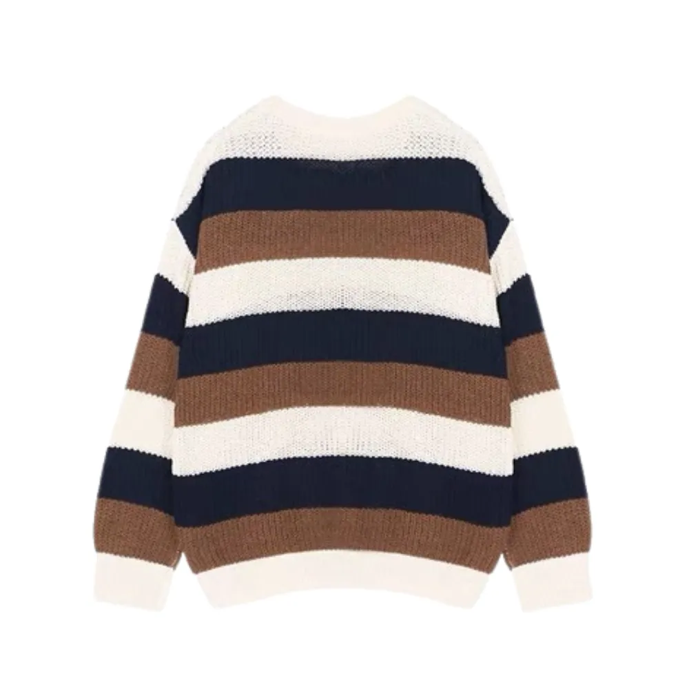 “Color-blocking stripes” Sweater