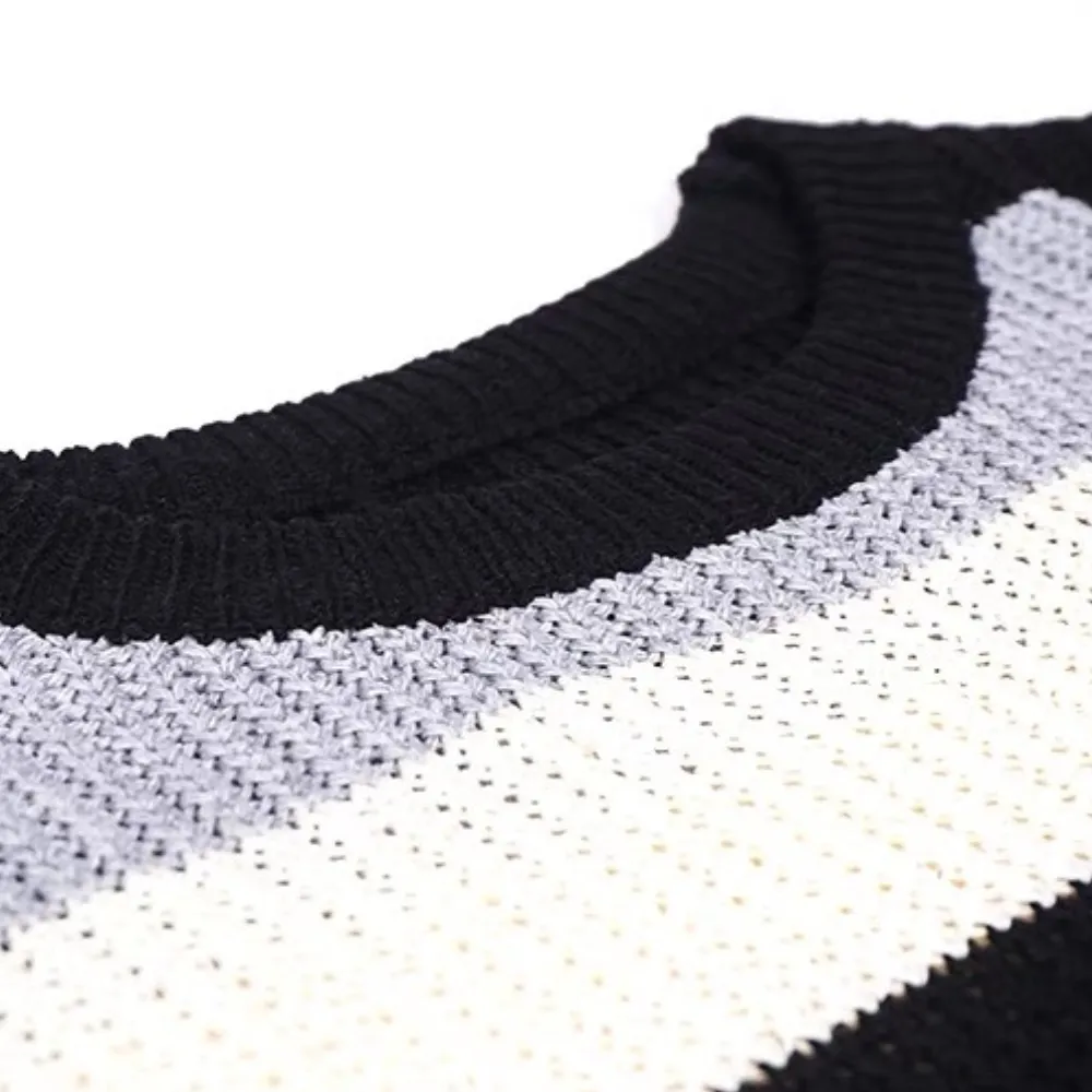 “Color-blocking stripes” Sweater