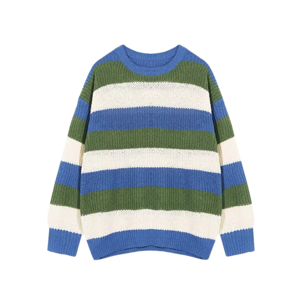“Color-blocking stripes” Sweater