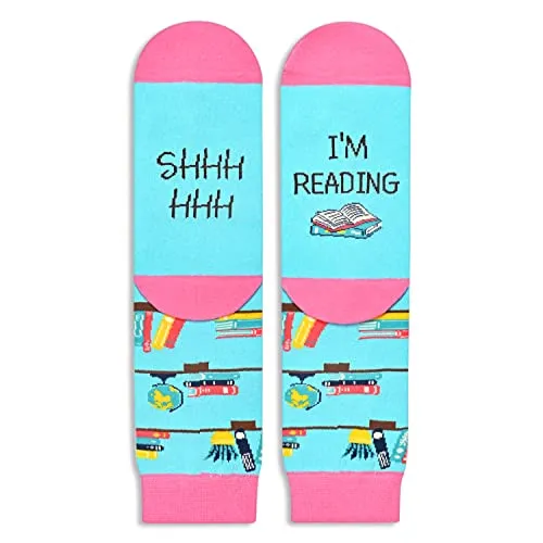 Cool Reading Socks Book Socks, Silly Socks for Women Men Teens, Funny Socks, Book Gifts for Students, Reading Gifts, Book Lovers Gifts