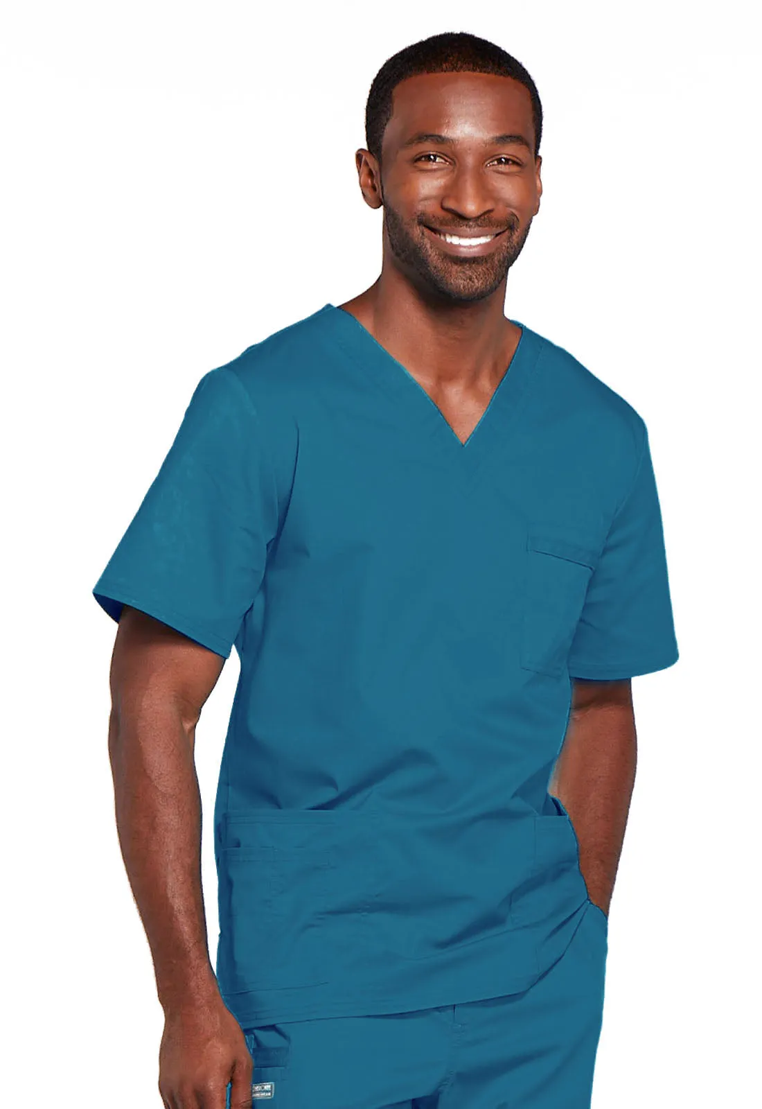 Core Stretch 4725 Unisex V-Neck Top Caribbean Blue