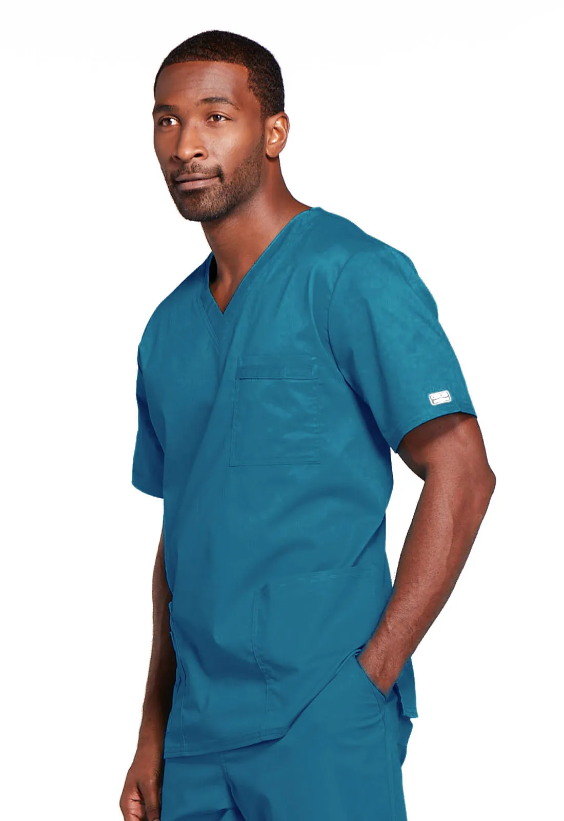 Core Stretch 4725 Unisex V-Neck Top Caribbean Blue