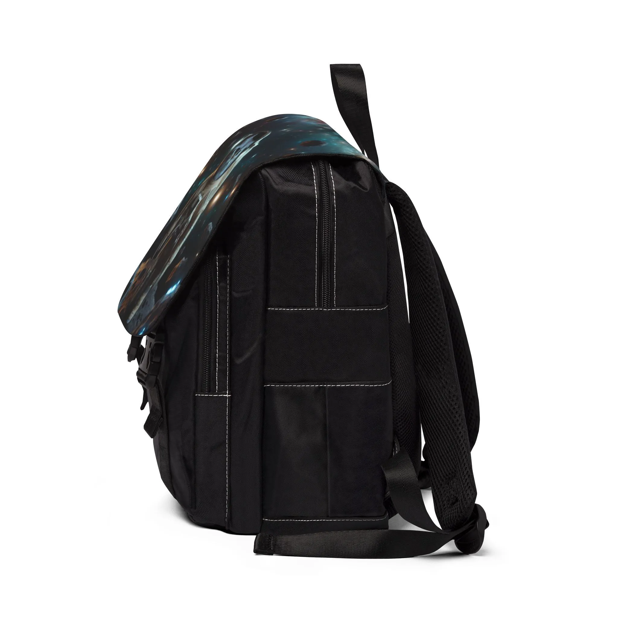 Cosmic Cat Casual Shoulder Backpack - Stylish Space-Themed Bag for Pets Lovers "Cosmic Cat" By ZabzLabz